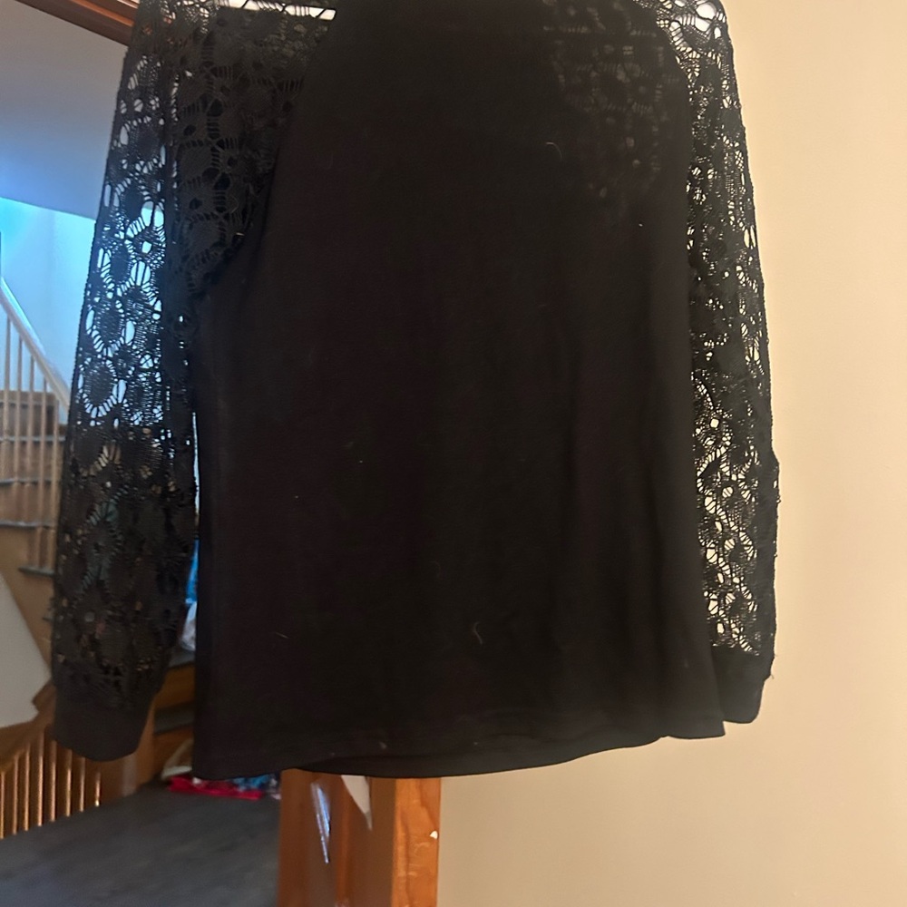 Amazon Black Lace Sleeve Blouse